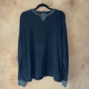 Faherty Slub Crewneck Indigo Cotton Long Sleeve